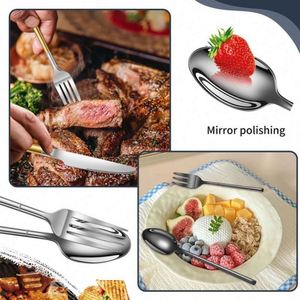 Juego de Cubiertos de Acero Inoxidable Estilo Simple, Personalizado de Fábrica, Cuchara y Tenedor Plateados, para Bodas, Fiestas y Restaurantes, Venta al Por Mayor - Product Image 3