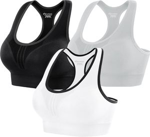 Heathyoga thoáng khí cao cho hỗ trợ cao đệm Racerback Áo ngực thể thao cho phụ nữ yoga Workout 100% nylon - Product Image 6