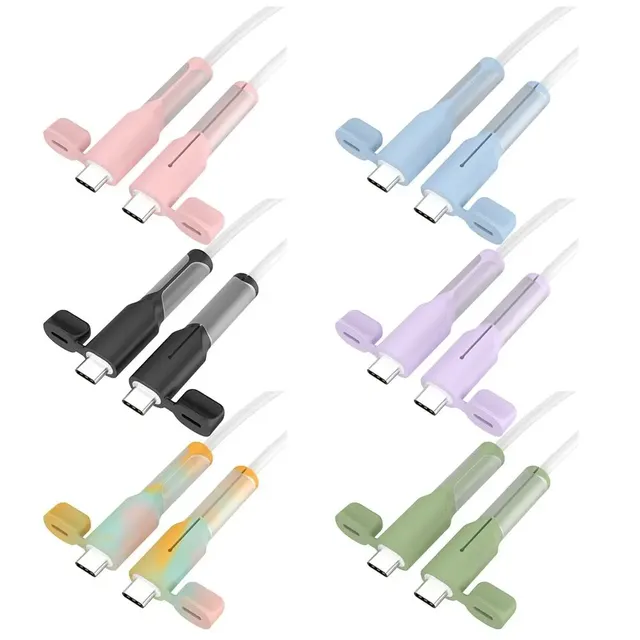 New Universal Dual Type-C Soft Silicone Cable Protector with Cord Saver Dustproof Cover for Charger Cable Data Line Accessories
