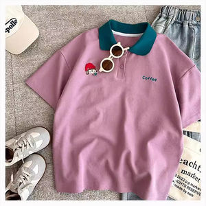 T-shirt à manches courtes pour filles, nouveau style été 2026, vêtements d'été tendance pour enfants, polo pour grands enfants - Product Image 2