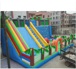 Tropical rainforest theme with climbing giant inflatable water slide for adult