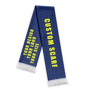 Promozione all'ingrosso sciarpa bandiera Design personalizzato Logo paese calcio sport squadra tifosi di calcio bandiera nazionale sciarpa nappa sciarpe