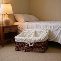 Panier de rangement en osier fait main, panier de rangement de bureau en saule et rotin, bac de rangement pour articles divers de cuisine