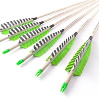 Flèches de tir à l'arc Spine 400 500 600, tiges de 32'' en carbone pur 0.003 avec plumes de dinde, pour arc classique, arc long, cibles, chasse, tir, OEM