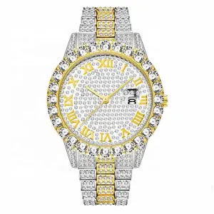 Montre à Quartz pour hommes, marque célèbre, cadeau plein diamant, élégant, Style maître, montres de Couple pour hommes Hip Hop, vente en gros