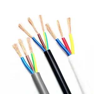 Rvv Multi Core Elektrisches flexibles Kupferkabel 2/3/4/5 Ader 0,75mm 1,0mm 1,5mm PVC-isoliertes und ummanteltes Kabel