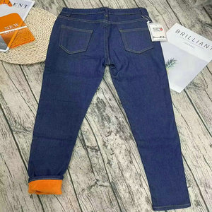 Modello FYK016 da 2,95 Dollari, Taglie S-XL, Nuovi <span class=keywords><strong>Jeans</strong></span> Invernali da <span class=keywords><strong>Donna</strong></span> Stile Matita in Denim Blu, Nero e <span class=keywords><strong>Grigio</strong></span> con Interno in Pelliccia - Product Image 2