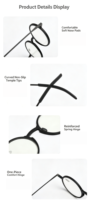 Lunettes de lecture personnalisées avec logo, haute définition, filtre anti-lumière bleue, monture ronde rétro en TR90 avec étui magnétique