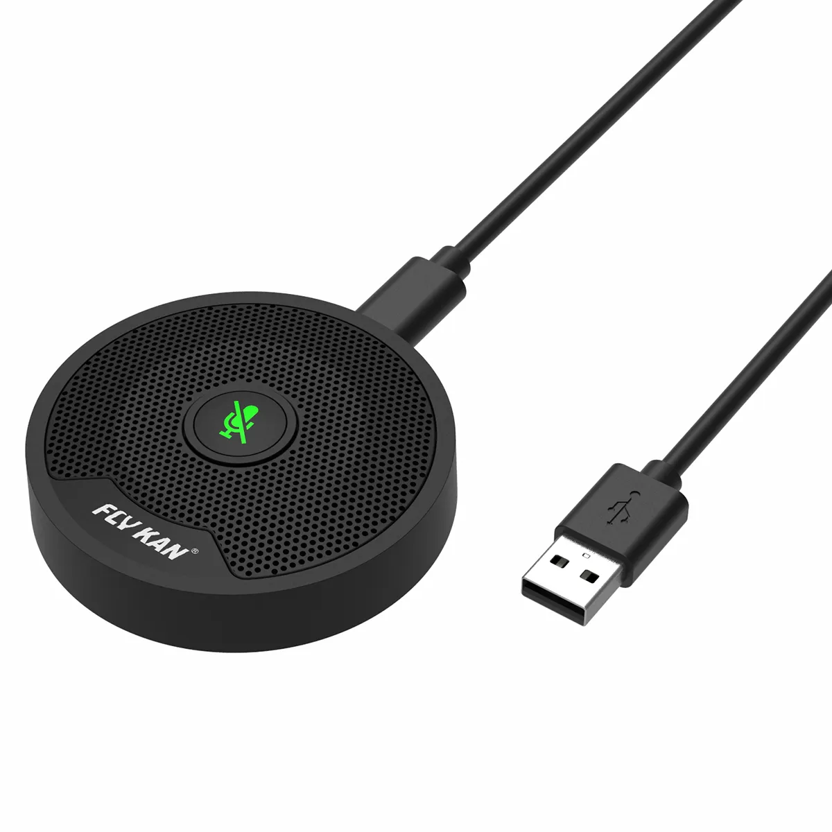 Fly Kan taşınabilir USB konferans mikrofonu-360 derece çok yönlü Stereo/tek tuşla dilsiz toplantı dizüstü bilgisayar ve bilgisayar (UM10)