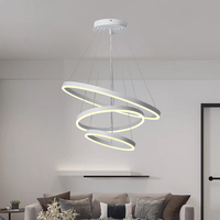 Luminaire suspendu LED noir moderne 55W avec interrupteur à distance, abat-jour minimaliste nordique, lustre pour la maison, l'hôtel, le restaurant, décoration irlandaise