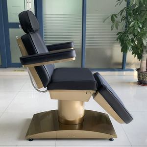 Table de massage de salon de luxe moderne, lit d'esthéticienne, noir et or, pivotant, électrique, lit de beauté pour le visage avec 4 moteurs - Product Image 3