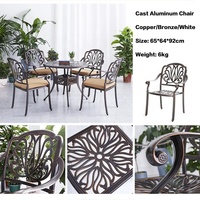 Chaise de jardin de luxe en fonte d'aluminium avec bras Design moderne pour cour extérieure Terrasse Restaurant Salle à manger Offre Spéciale extérieure