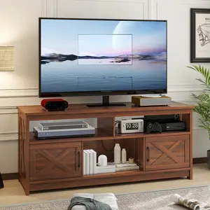 59" Farm House TV Stand Cabinet With Media Storage For TVs Up To 65" For Living Room TV Cabinet