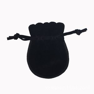 Pochettes à cordon personnalisées avec logo imprimé, forme de gourde, petit sac d'emballage en velours imprimé sur mesure pour boucles d'oreilles et bagues - Product Image 2