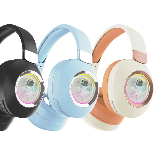 Kids Wireless Headphones with LED Lights Foldable Bluetooth 5.3 Headset with Mic Kids Headphones Gift for Children