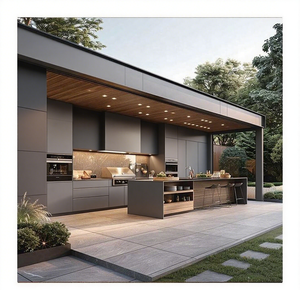 Armoires <span class=keywords><strong>de</strong></span> cuisine d'extérieur modernes et élégantes, matériaux résistants aux intempéries avec abris intégrés durables <span class=keywords><strong>pour</strong></span> les espaces <span class=keywords><strong>de</strong></span> <span class=keywords><strong>jardin</strong></span> - Product Image 1