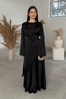 2026 Sharut Wholesale Dubai Robes, hauts en dentelle, chemises et blouses musulmanes pour femmes, à manches longues, décontractées, en satin, modestes, avec dentelle