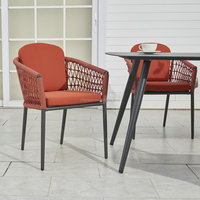 Ensemble de salle à manger moderne en aluminium avec 8 chaises en corde pour restaurant et jardin, utilisation extérieure