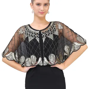 Chal de Malla Brillante con Lentejuelas, Capa Corta para Vestido de <span class=keywords><strong>Fiesta</strong></span> Qipao - Product Image 6