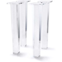 Ensemble de 4 pièces de pieds de meubles, décoration moderne transparente en acrylique, pour table basse et banc, idéal pour le bricolage à domicile