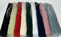 Tissu en dentelle de tulle 3D à volants K/C, broderie perlée à la main avec strass, 8 couleurs, polyester/coton, poids moyen, pour mariage africain