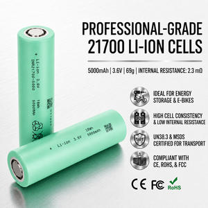 Cellule Li-ion INR21700 de qualité A, 3,6 V, 5000 mAh, à très faible résistance interne, <span class=keywords><strong>pour</strong></span> l'assemblage de batteries de vélos <span class=keywords><strong>électrique</strong></span>s - Product Image 1