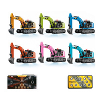 Mini Excavatrice RC en métal à l'échelle 1:64, véhicule de construction, chargeur, contrôle entièrement proportionnel, modèle réaliste, jouet pour enfants, cadeau