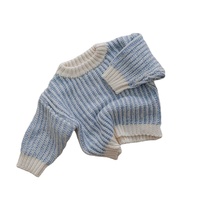 Ensemble tricoté en coton personnalisé pour nouveau-nés unisexe simple pour bébé gros pull en tricot barboteuse à bulles décontracté hiver Onesie tricots