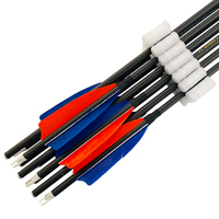 Flèches de chasse 30/32 pouces pour tir à l'arc, spine 300 400 500 600 700, en fibre de carbone pure avec pointes en acier, pour entraînement avec arc à poulies et arc classique