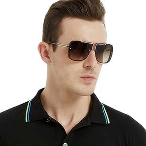 Vente en gros de lunettes de soleil carrées vintage en métal, UV400, surdimensionnées, pour hommes, 2021 - Product Image 1