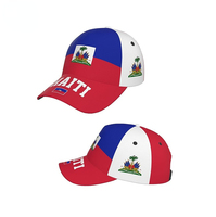 Casquettes de baseball 2026 – Cadeau pour les fans de football – Chapeau bob en polyester à bord souple réglable, protection solaire – Drapeau haïtien Heysey
