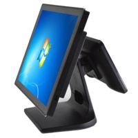 Sistema POS Táctil de Doble Pantalla de 17 Pulgadas, 1280*1024, Todo en Uno, Caja Registradora de Escritorio, Terminal POS de Doble Pantalla, Venta al Por Mayor de Fábrica