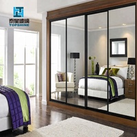 Meubles de chambre à coucher au meilleur prix, porte de placard avec miroir, armoire sur mesure avec porte coulissante encadrée