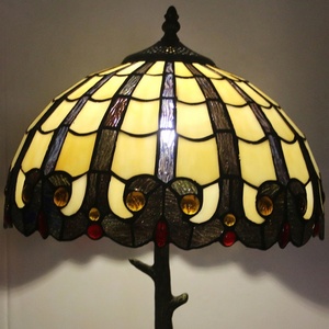 LongHuiJing Stained Glass <b>Lamp</b> Tiffany Home <b>Table</b> <b>Lamps</b> With Resin Horse <b>Base</b> Creative Handcrafted Desk Lights - Product Image 4
