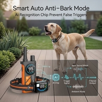 Collar de Adiestramiento Remoto Antiladridos Automático con IA, Chip de Reconocimiento de Ladridos de Alta Precisión, Resistente al Agua IPX7, Descarga Eléctrica, Plástico