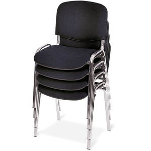 Polsterstuhl, Schwarz, Gestell Hochglanzverchromt, BxTxH 545x425x820 Mm, Sitz BxTxH 475x415x470mm - Product Image 2