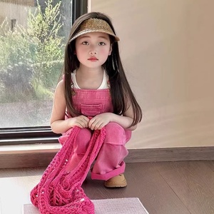 Comodo Completo Rosa a Due Pezzi per <span class=keywords><strong>Bambine</strong></span> con Salopette a Gamba Larga e Gilet Senza Maniche per Stagioni di Transizione - Product Image 3