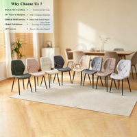 Chaise de salle à manger OKAY Everyday Price, nouveau design, chaise de salle à manger confortable et simple, moderne et minimaliste, en tissu doux, pour la maison, niveau d'entrée