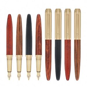 High Quality Eco-Friendly Retro Luxury Classical Natural Wood Art Tips Cap-Off Copper Craft Brass Fountain <b>Pen</b> Ballpoint <b>Pens</b> - Product Image 1