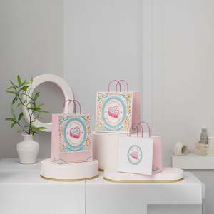 Prix de gros Sacs de shopping classiques durables en papier kraft brun recyclé avec poignée en corde de coton Logo personnalisé - Product Image 3