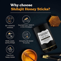 Vente en gros de bâtonnets de miel au shilajit, ensembles de résine de shilajit de l'Himalaya pour femmes |   Aide à améliorer l'énergie et la résistance |   Complément alimentaire