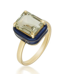 Anillo de Oro Amarillo de 14K con Amatista Verde - Product Image 3