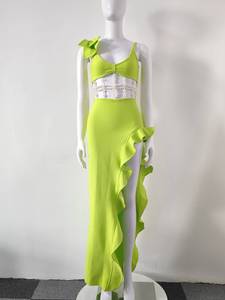 Bettergirl 2026 Nuovo Abito <span class=keywords><strong>Lungo</strong></span> <span class=keywords><strong>Verde</strong></span> <span class=keywords><strong>con</strong></span> Paillettes Senza Spalline, <span class=keywords><strong>Vestito</strong></span> da Festa <span class=keywords><strong>con</strong></span> <span class=keywords><strong>Spacco</strong></span> e Fascia - Product Image 2