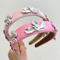 Serre-tête rembourré en satin avec fleurs |   Accessoires de mode pour cheveux |   Usine de production, prise en charge de la vente en gros personnalisée