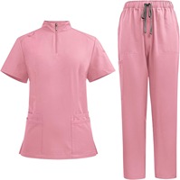 Ensembles d'uniformes de spa de manucure professionnelle avec haut de gommage à col en V et pantalon de survêtement Cargo pour le personnel médical
