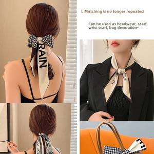 Pañuelo <span class=keywords><strong>de</strong></span> seda <span class=keywords><strong>de</strong></span> doble cara estrecho diademas <span class=keywords><strong>de</strong></span> satén personalizadas con patrones <span class=keywords><strong>de</strong></span> letras - Product Image 5