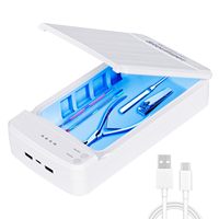 Boîte de nettoyage UV carrée solide pour outils à ongles, nettoyeur portable USB pour capsules et décorations d'ongles, outil de nettoyage en plastique pour salon de manucure, pinces à ongles, bijoux