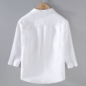 Nuovo Design di alta qualità Casual bottoni di <span class=keywords><strong>lino</strong></span> puro manica lunga camicie per gli uomini Patchwork <span class=keywords><strong>camicia</strong></span> di <span class=keywords><strong>lino</strong></span> - Product Image 2