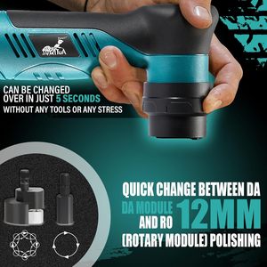 Mini polisseuse de <span class=keywords><strong>voiture</strong></span> sans fil à double action Batoca S6 12V 2.0Ah, disque de 1 à 3 pouces, 2000-5000 tr/min, machine à polir, équipement de detailing automobile - Product Image 4