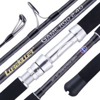 Canne à pêche en carbone de 2,4 m avec poignée EVA japonaise, anneaux Fuji super résistants, pour la pêche en mer, la traîne, le jigging, le bar et le grouper